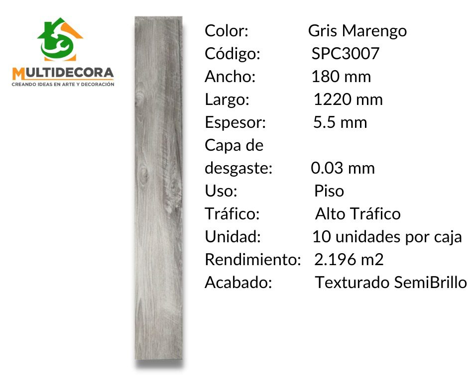 $16.990 MT² C/IVA GRIS MARENGO SPC3007 5,5 mm