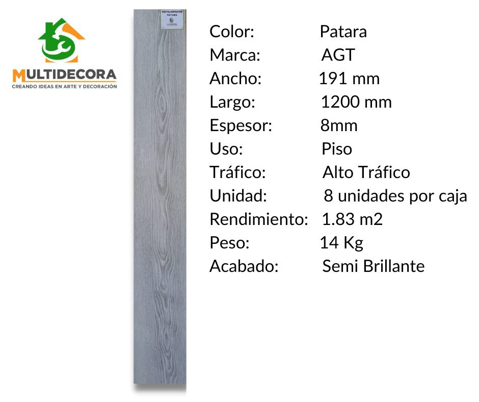 $ 11.500 MT² C/IVA FLOTANTE PATARA 8 mm