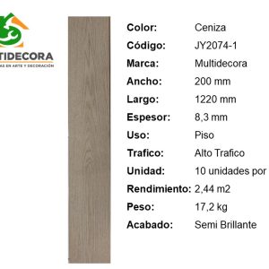 $ 11.500 m² c/IVA Piso flotante Ceniza JY2074-1 8,3 mm