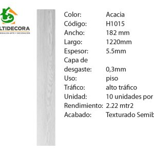 $16.990 MT² C/IVA VINILICO ACACIA 5.5 mm