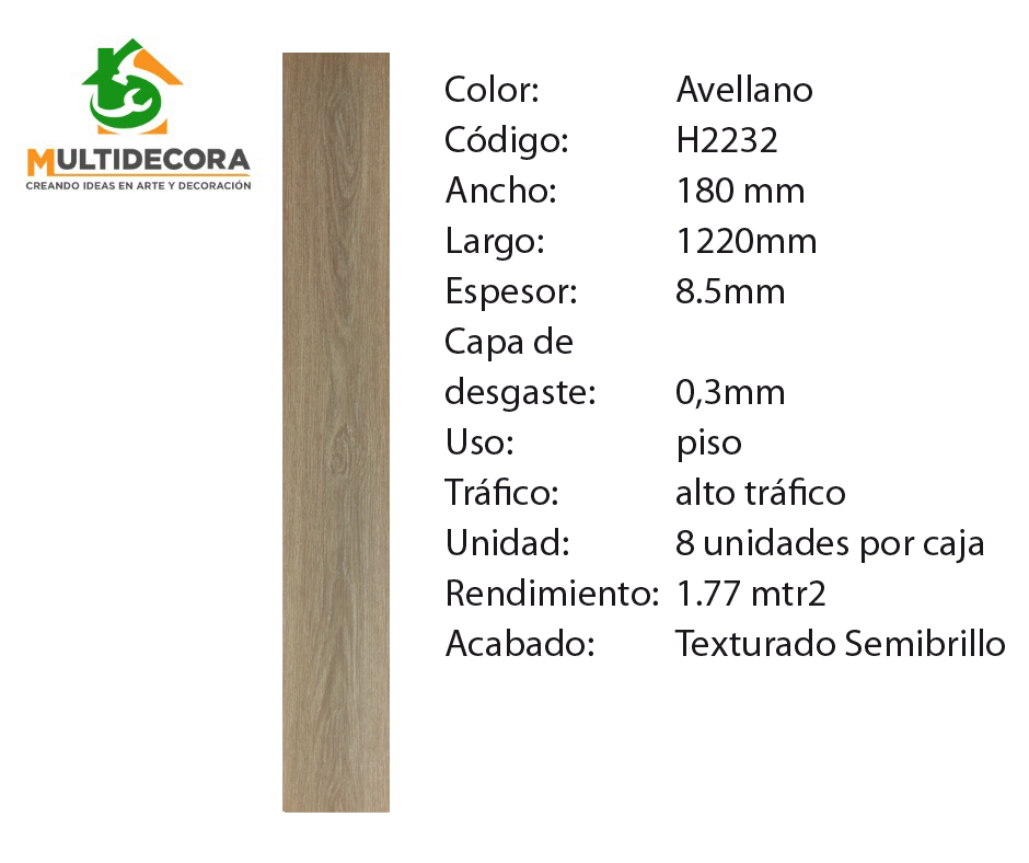 $24.990 m² c/IVA Vinílico Avellano 8,5 mm 1 $24.990 m² c/IVA Vinílico Avellano 8,5 mm