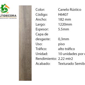 $16.990 MT² C/IVA VINILICO CANELO RUSTICO  5.5 mm