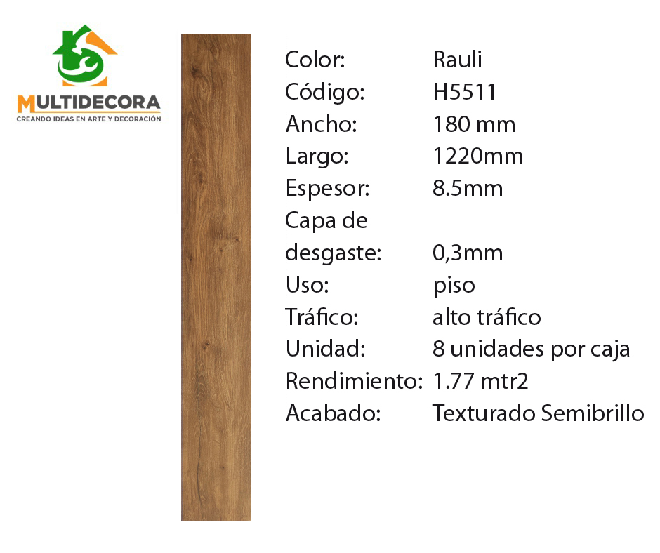 $24.990 MT² C/IVA VINILICO RAULÍ  8.5 mm