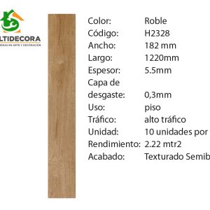 $16.990 MT² C/IVA VINILICO ROBLE  5.5 mm