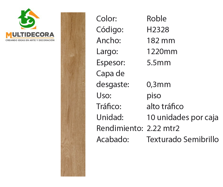 $16.990 m² c/IVA Vinílico Roble 5,5 mm 1 $16.990 m² c/IVA Vinílico Roble 5,5 mm