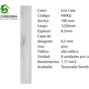 $24.990 MT² C/IVA VINILICO GRIS CATA 8.5 mm