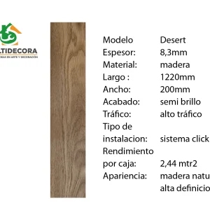 Piso Flotante Desert 8.3mm tono arena