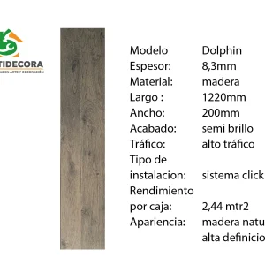 Piso Flotante Dolphin 8.3mm textura cafe