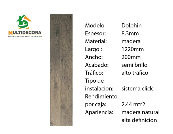 Piso Flotante Dolphin 8.3mm textura cafe